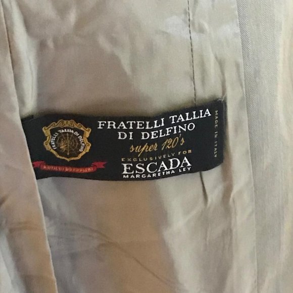 Womens Size 4 Escada Italian Wool Taupe Two-Button Blazer Jacket - Picture 5 of 5